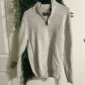 white and black chaps sweater